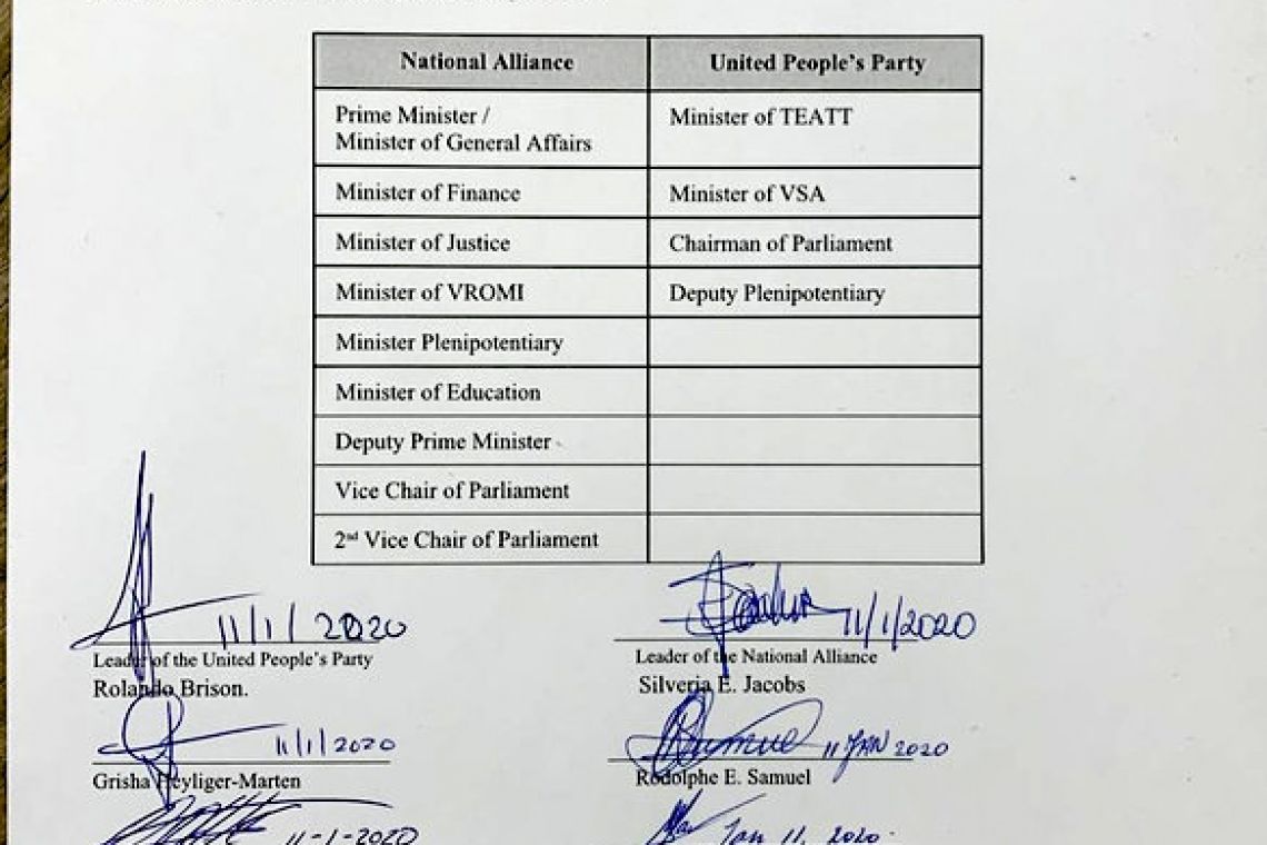 NA, UP sign coalition agreement,  NA’s Emmanuel has not signed