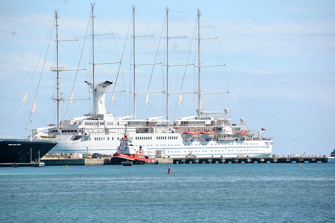 Cruise ships in port for crew  change and provisioning