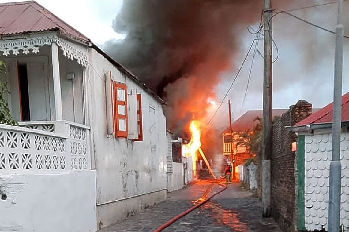    St. Eustatius Tourist Office  severely damaged by fire
