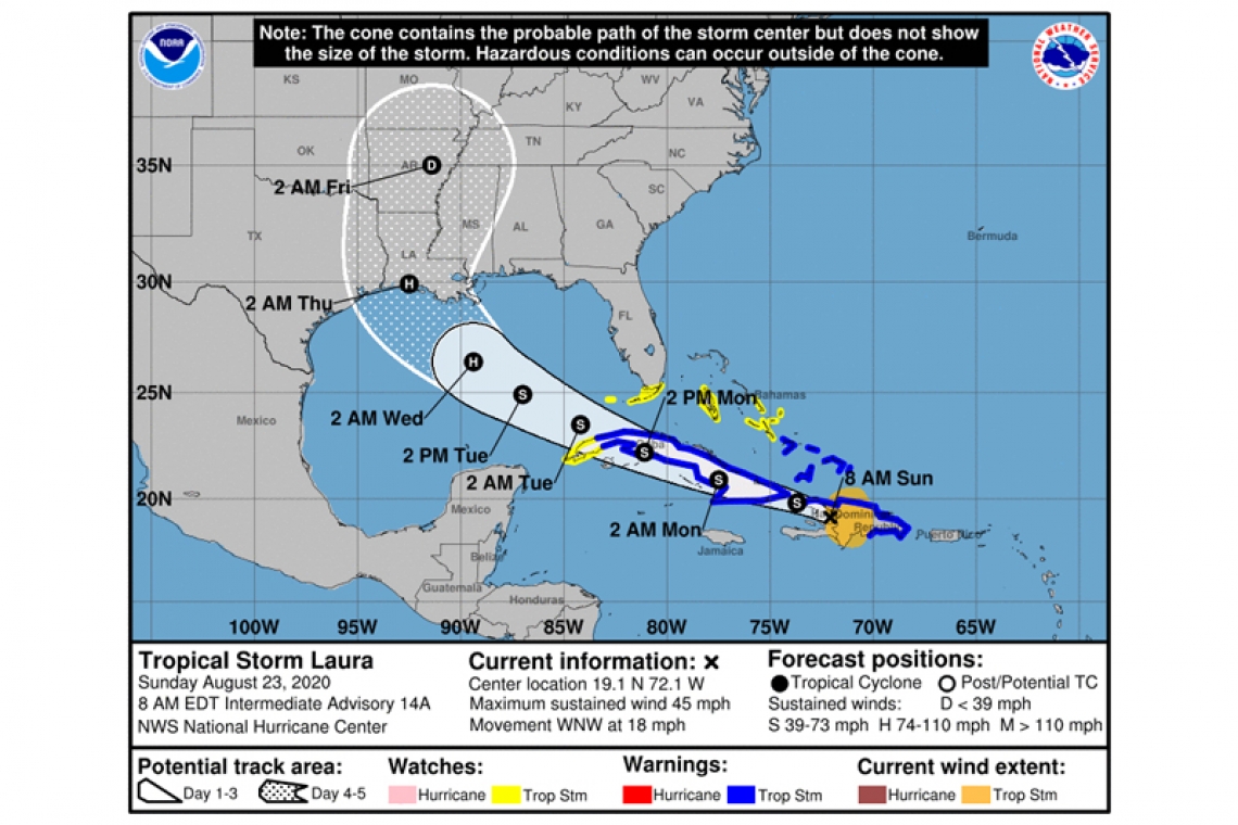 ...LAURA BRINGING TORRENTIAL RAINFALL AND LIFE-THREATENING FLOODING  TO THE DOMINICAN REPUBLIC AND HAITI...      