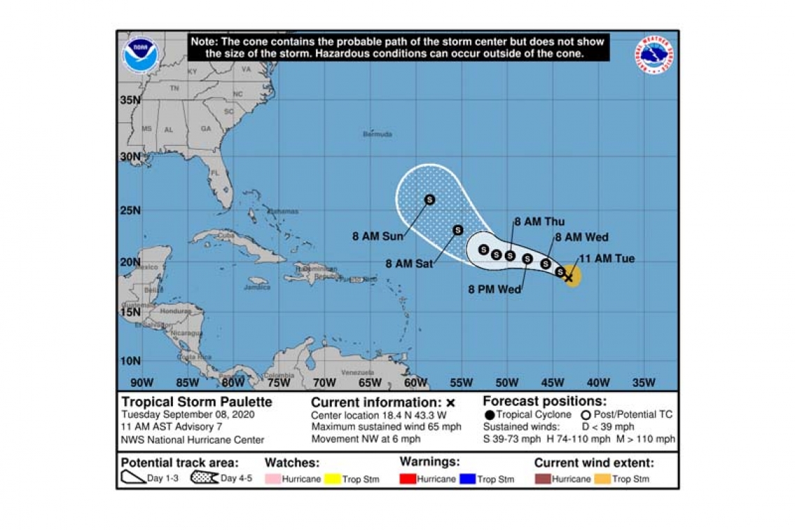 ...PAULETTE CONTINUES TO GAIN STRENGTH OVER THE CENTRAL TROPICAL ATLANTIC...