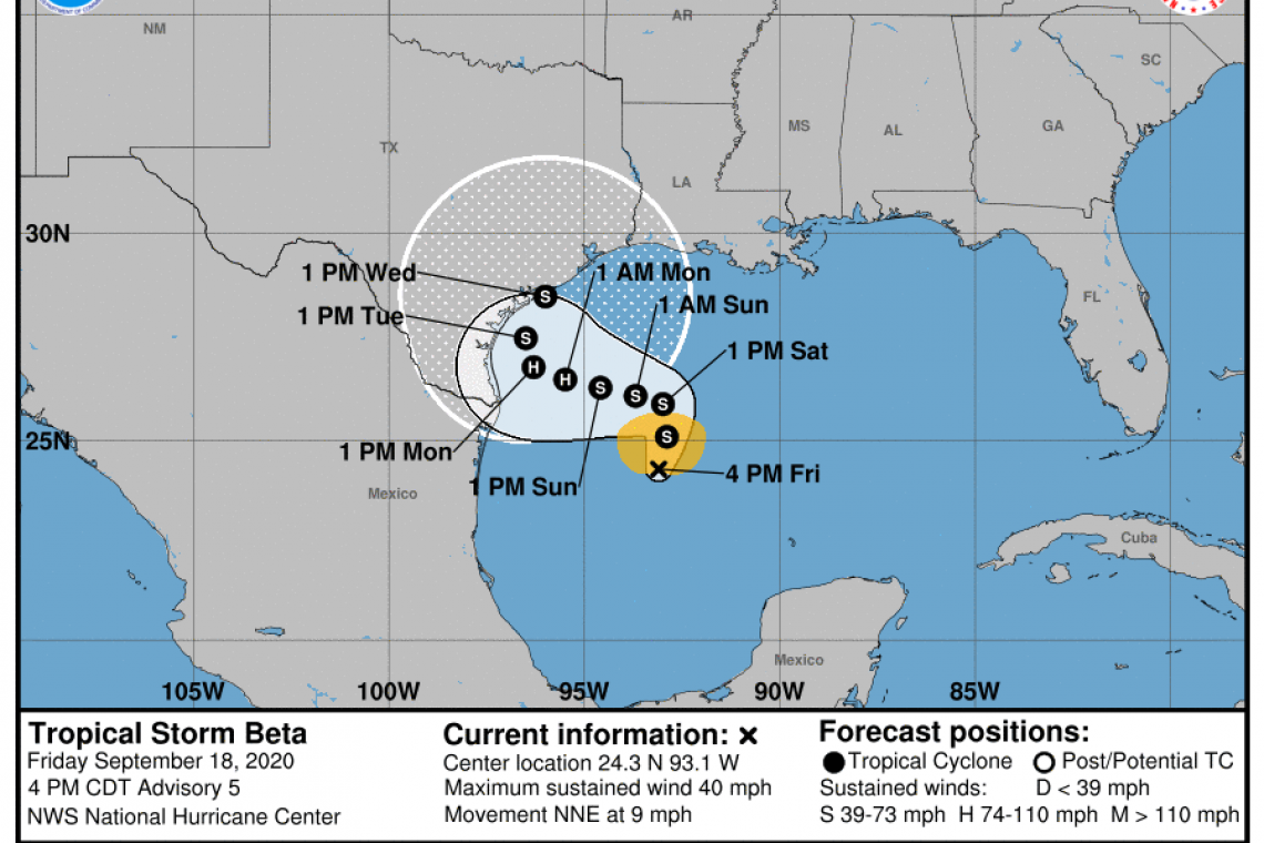 ...DEPRESSION IN THE GULF OF MEXICO BECOMES TROPICAL STORM BETA...