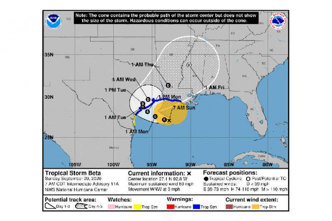 ...BETA MOVING SLOWLY WEST-NORTHWESTWARD TOWARD THE TEXAS COAST...