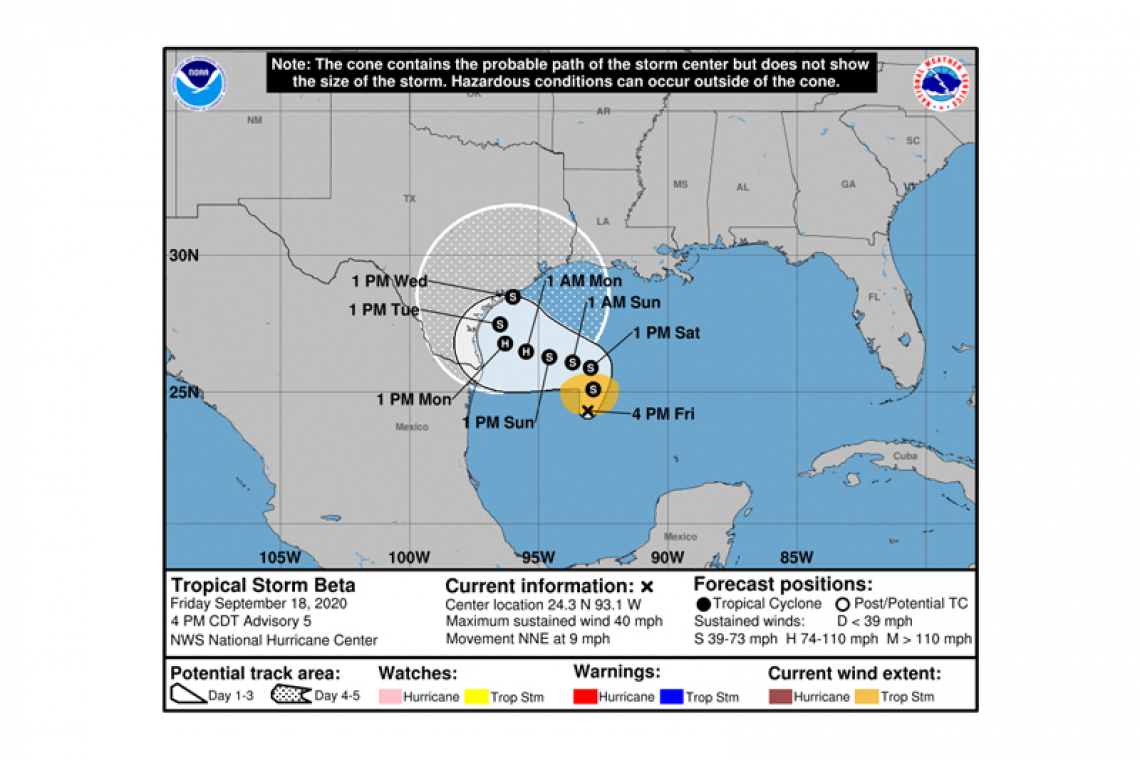 ...DEPRESSION IN THE GULF OF MEXICO BECOMES TROPICAL STORM BETA...