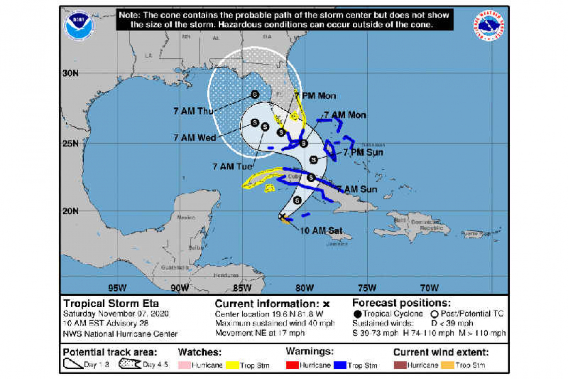 ...ETA REGAINS TROPICAL STORM STRENGTH AS THE CENTER REFORMS TO THE NORTHEAST...