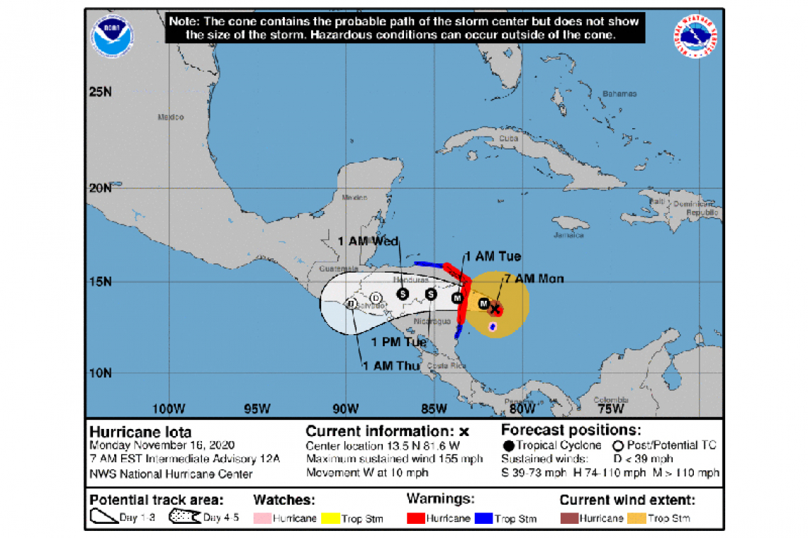 ...AIR FORCE HURRICANE HUNTERS ALMOST IN THE CORE OF IOTA...