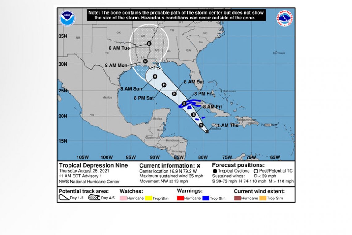 ...TROPICAL DEPRESSION FORMS OVER THE WEST-CENTRAL CARIBBEAN SEA...