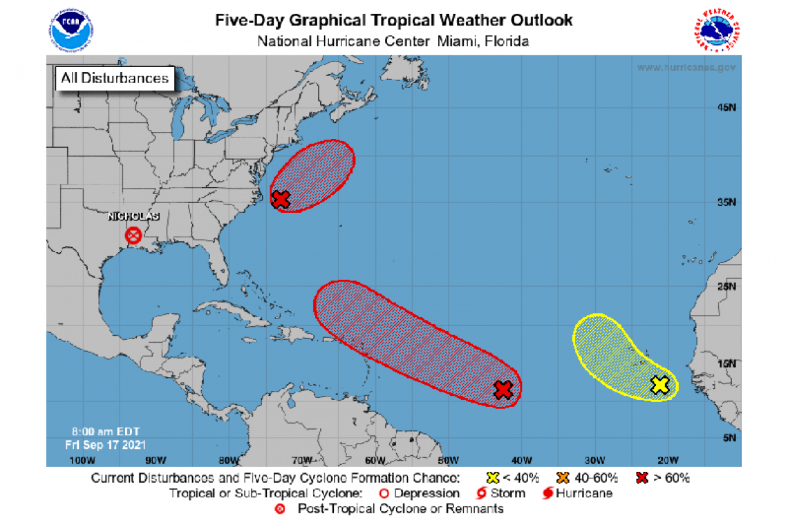 Tropical Weather Outlook 800 AM EDT Fri Sep 17 2021