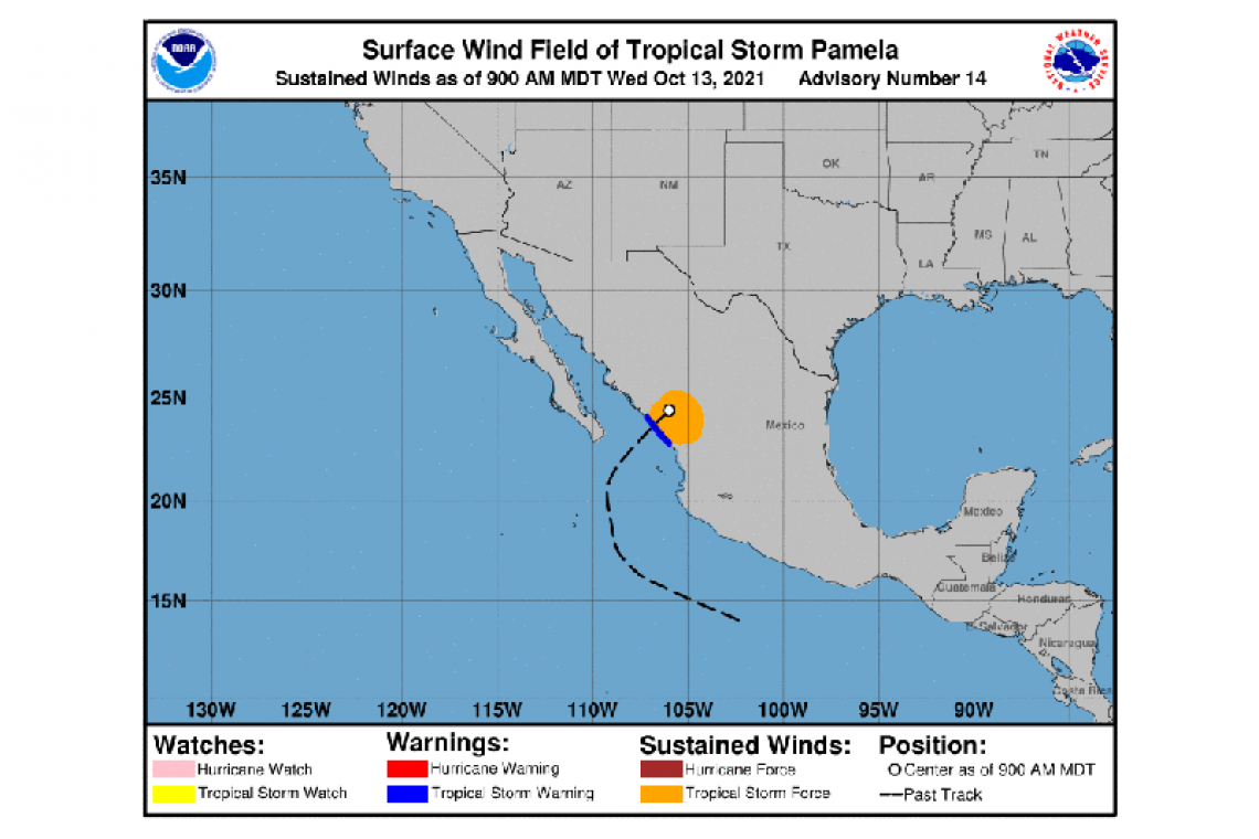 ...TROPICAL STORM PAMELA MOVING INLAND OVER WEST-CENTRAL MEXICO BRINGING STRONG GUSTY WINDS AND HEAVY RAINS...