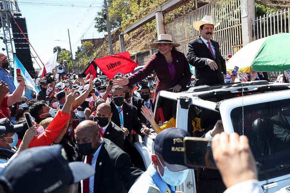 Honduras inaugurates first female president, Harris vows closer US ties