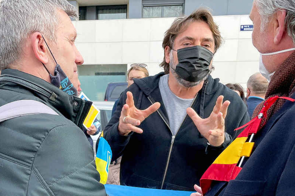 Oscar nominee Bardem joins protest against Russian invasion of Ukraine