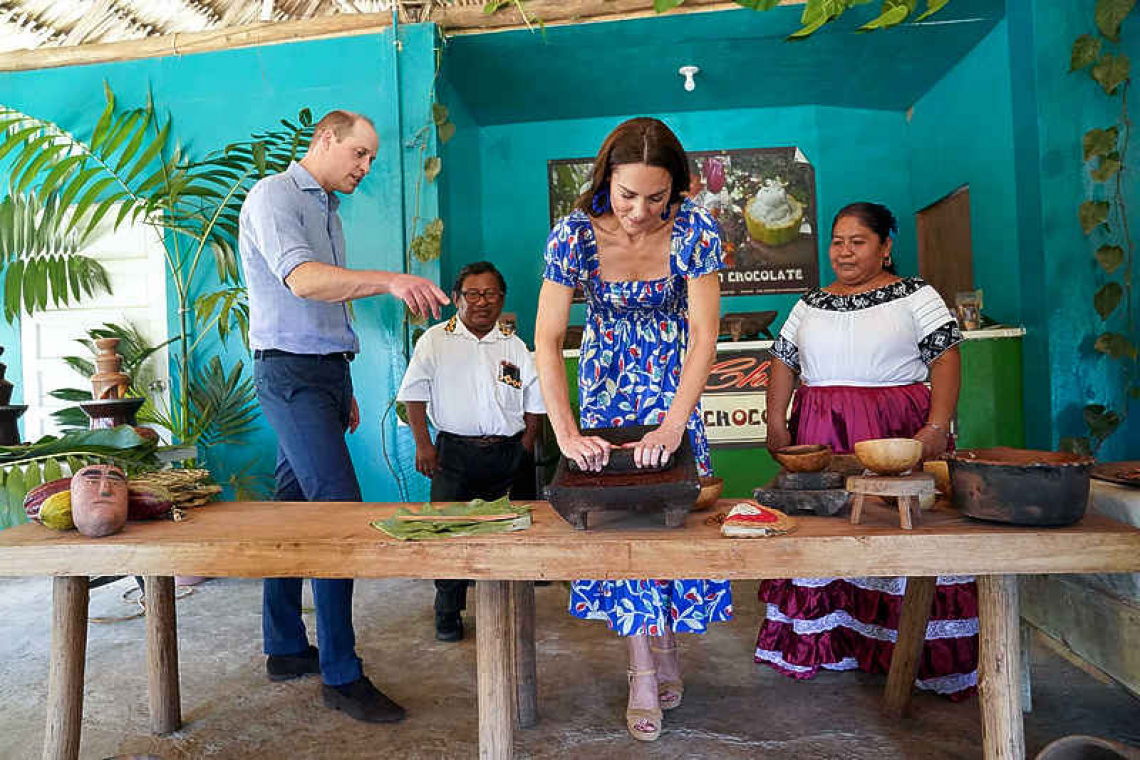 British royals dance, make chocolate in visit to Belize