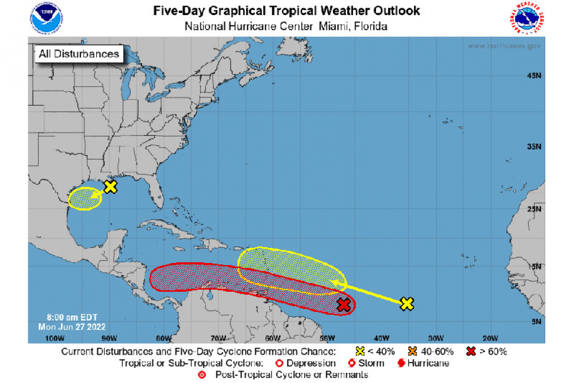 Tropical Weather Outlook 800 AM EDT Mon Jun 27 2022