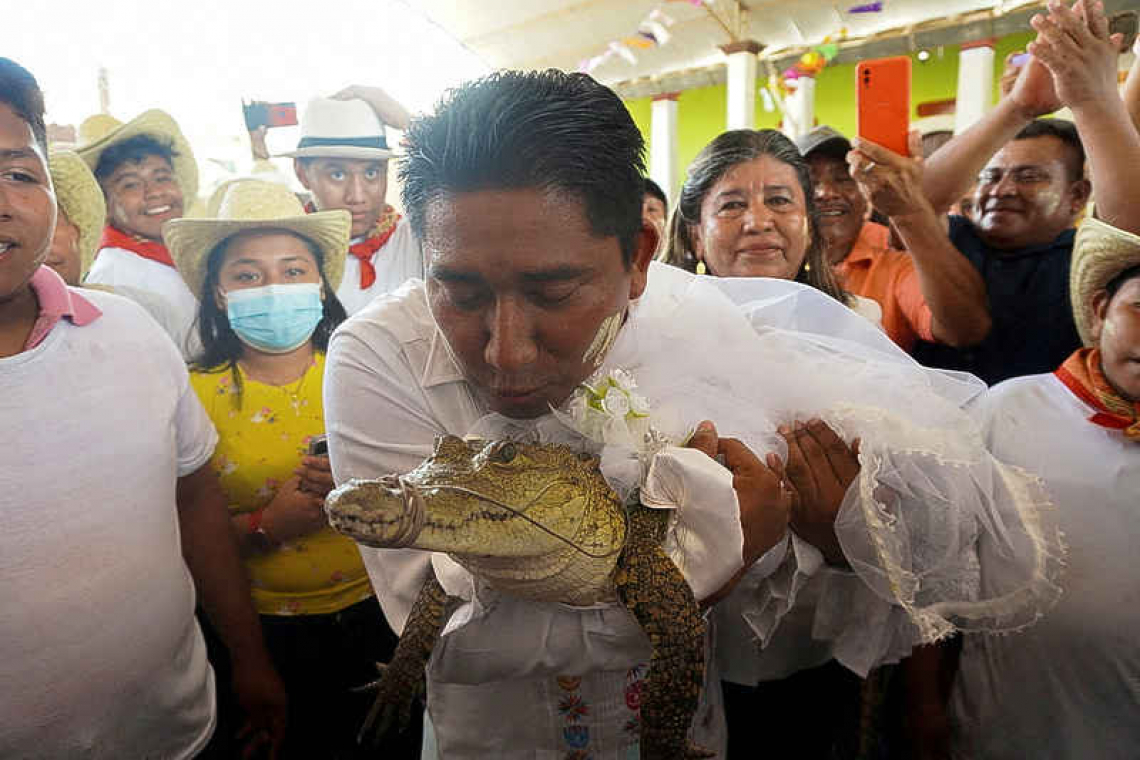 In age-old ritual, Mexican mayor weds alligator to secure abundance