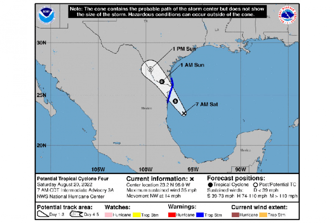 Potential Tropical Cyclone Four 700 AM CDT Sat Aug 20 2022