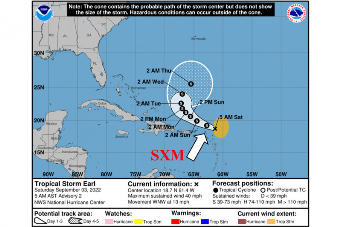 …TROPICAL STORM EARL TO PASS NORTH NORTHEAST OF ST. MAARTEN LATER TODAY…