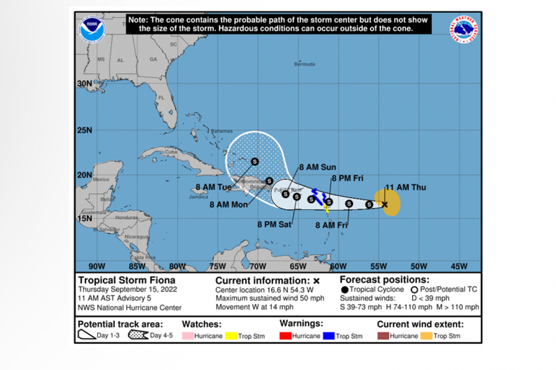 ...TROPICAL STORM WARNINGS ISSUED FOR PORTIONS OF THE NORTHERN LEEWARD ISLANDS...