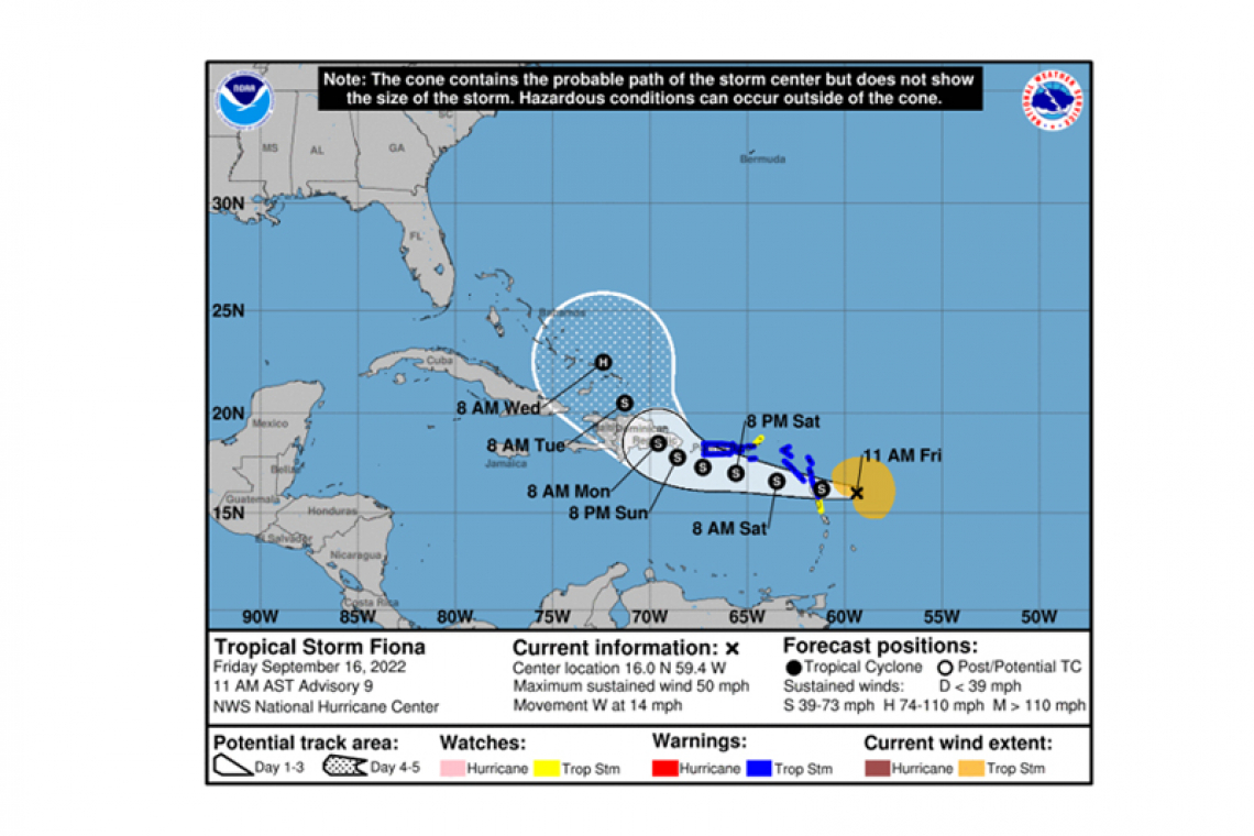 …FIONA EXPECTED TO PASS 100 miles southwest…