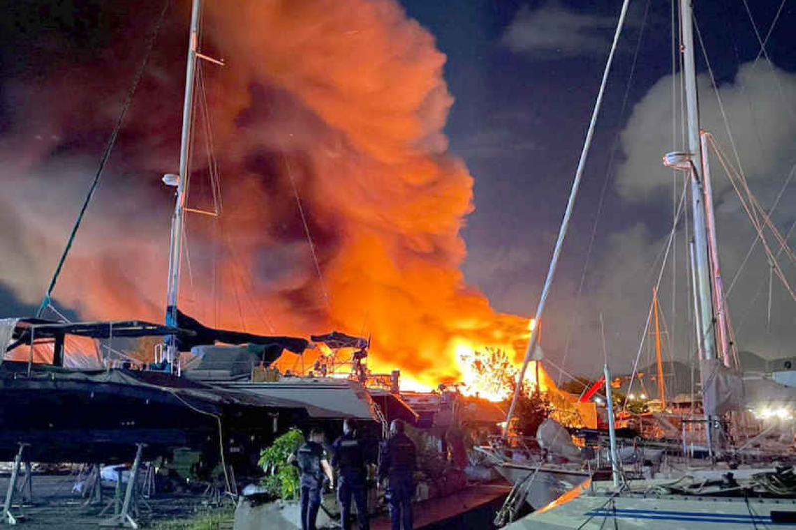 Fire breaks out at Geminga  boatyard in Sandy Ground