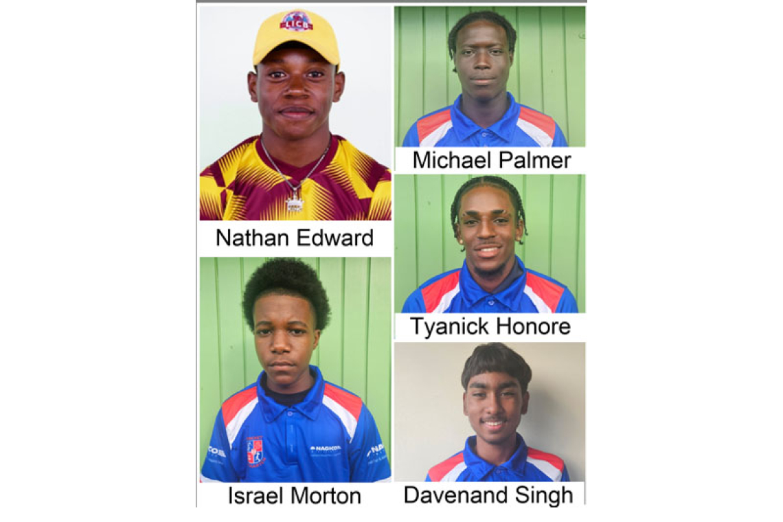 Five St. Maarten cricketers in Leeward Islands U19 squad