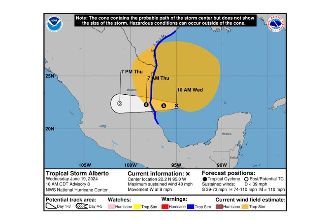 ...TROPICAL STORM ALBERTO FORMS OVER THE WESTERN GULF OF MEXICO...
