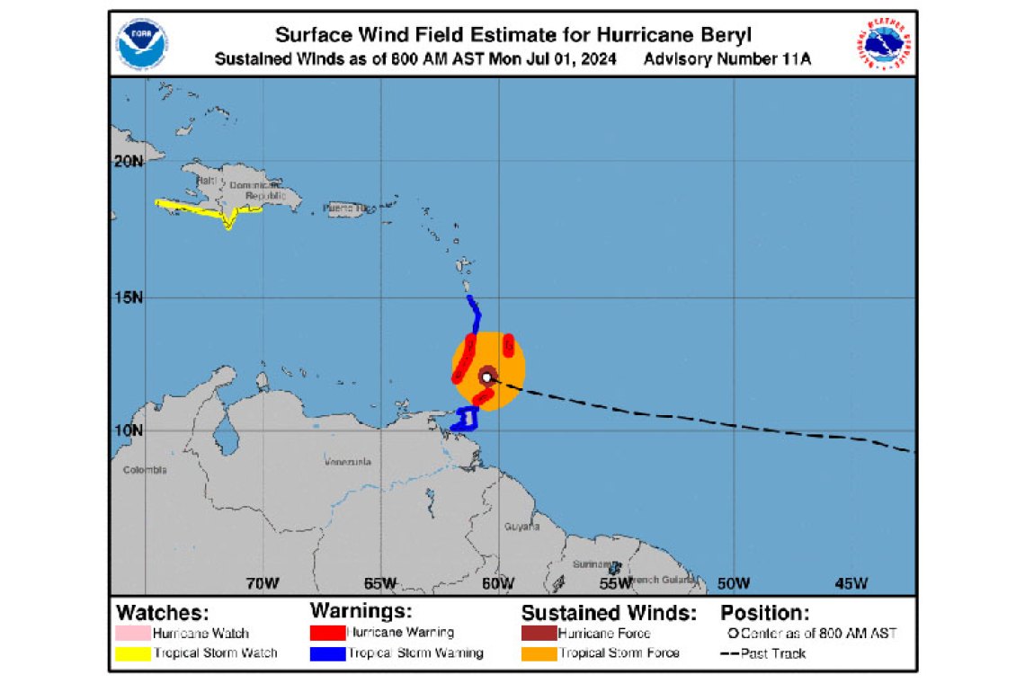 No Immediate Threat from Hurricane Beryl to St. Maarten, says Prime Minister Luc Mercelina