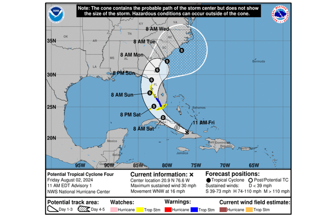 Potential Tropical Cyclone Four Advisory Number   1