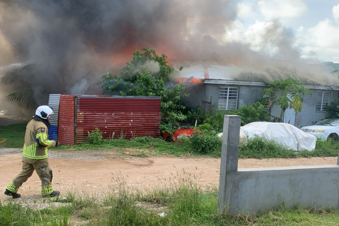 Fire destroys a family home, leaving six persons homeless