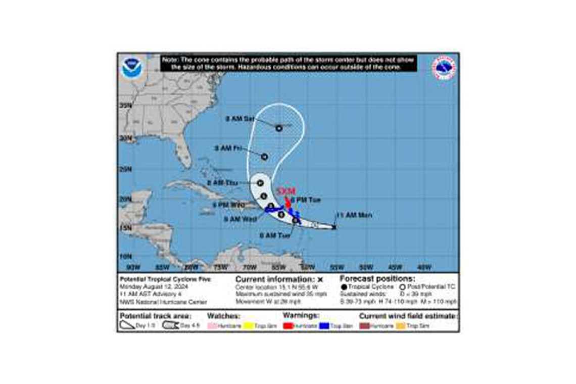 …TROPICAL STORM WARNING IN EFFECT FOR ST. MAARTEN...   