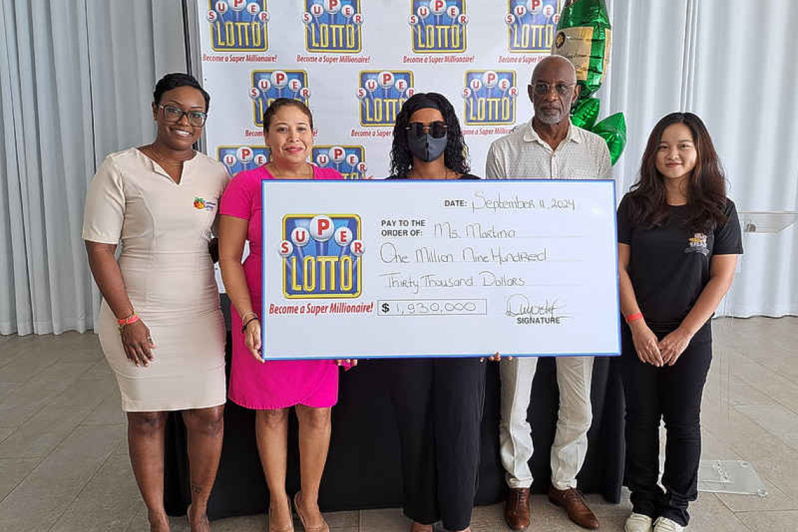 Lucky lady becomes St. Maarten’s  third Super LottoTM Millionaire!