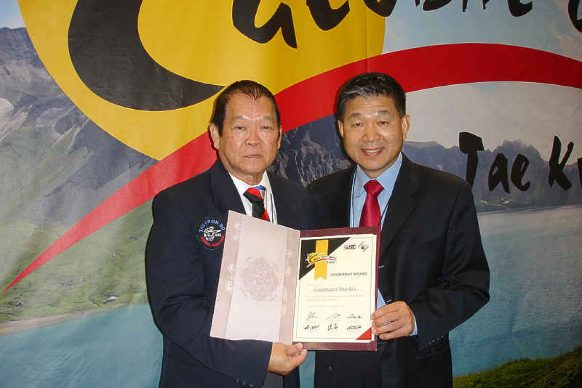 St.Maarten Taekwondo Grand Master Theo Liu to Summit of the GTTF in Korea.