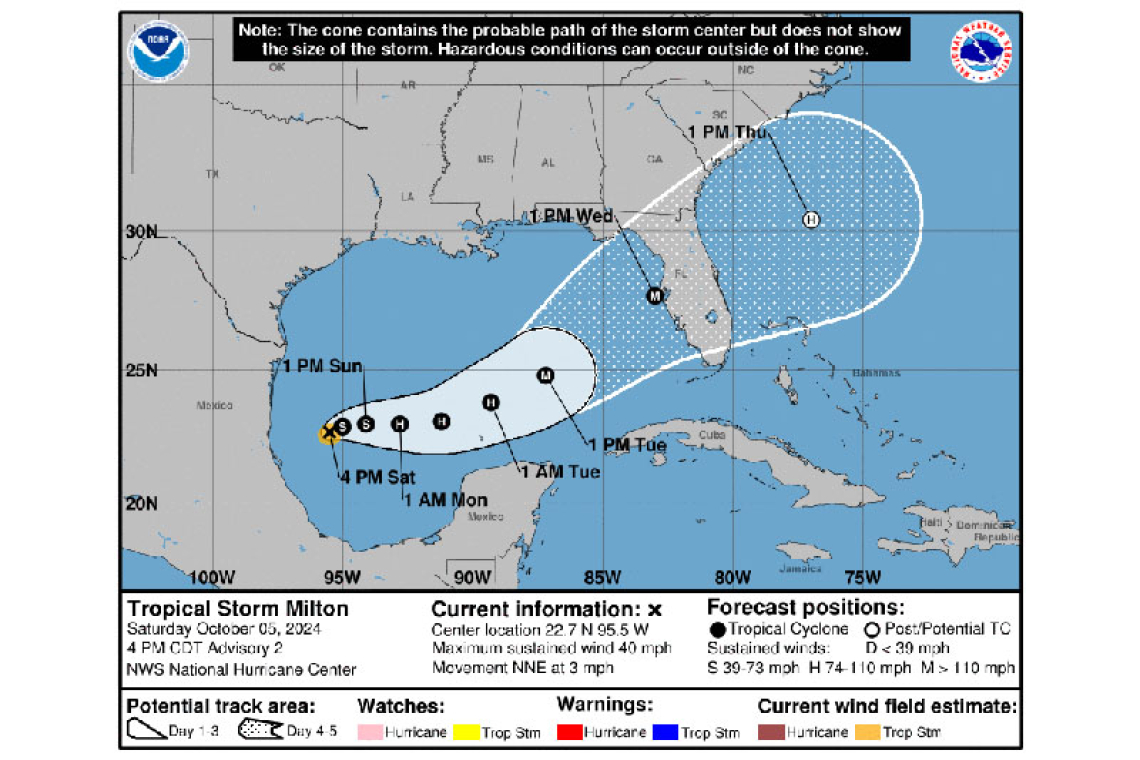 ..MILTON FORECAST TO STRENGTHEN AND BRING THE RISK OF LIFE-THREATENING IMPACTS TO PORTIONS OF THE WEST COAST OF FLORIDA NEXT WEEK...