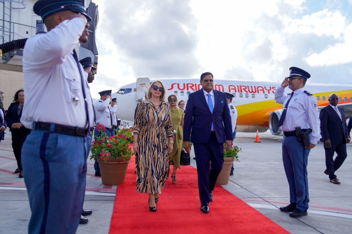 Suriname President  starts visit to Aruba