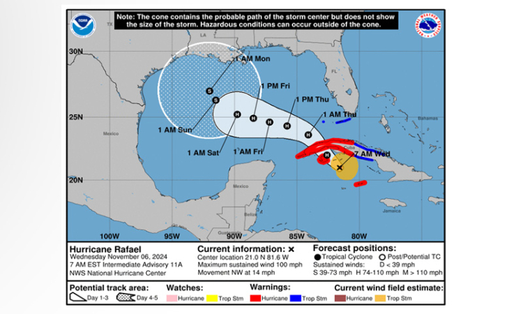 ...RAFAEL CONTINUES TO STRENGTHEN...