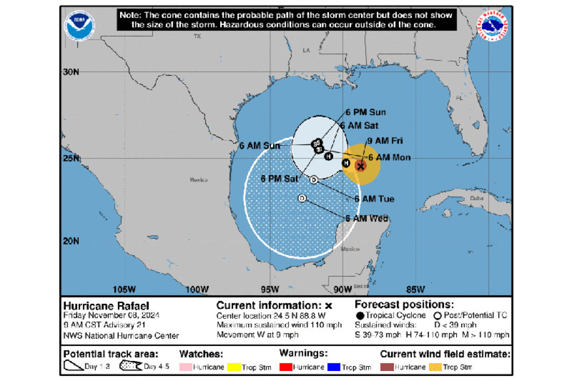 ...RAFAEL REMAINS A POWERFUL COMPACT HURRICANE OVER THE CENTRAL GULF OF MEXICO...