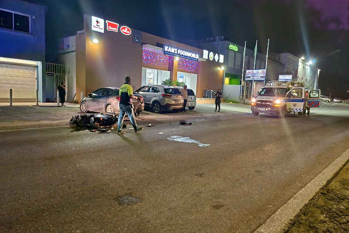 Scooter strikes pedestrian on  W.J.A. Nisbeth Road, 3 hurt