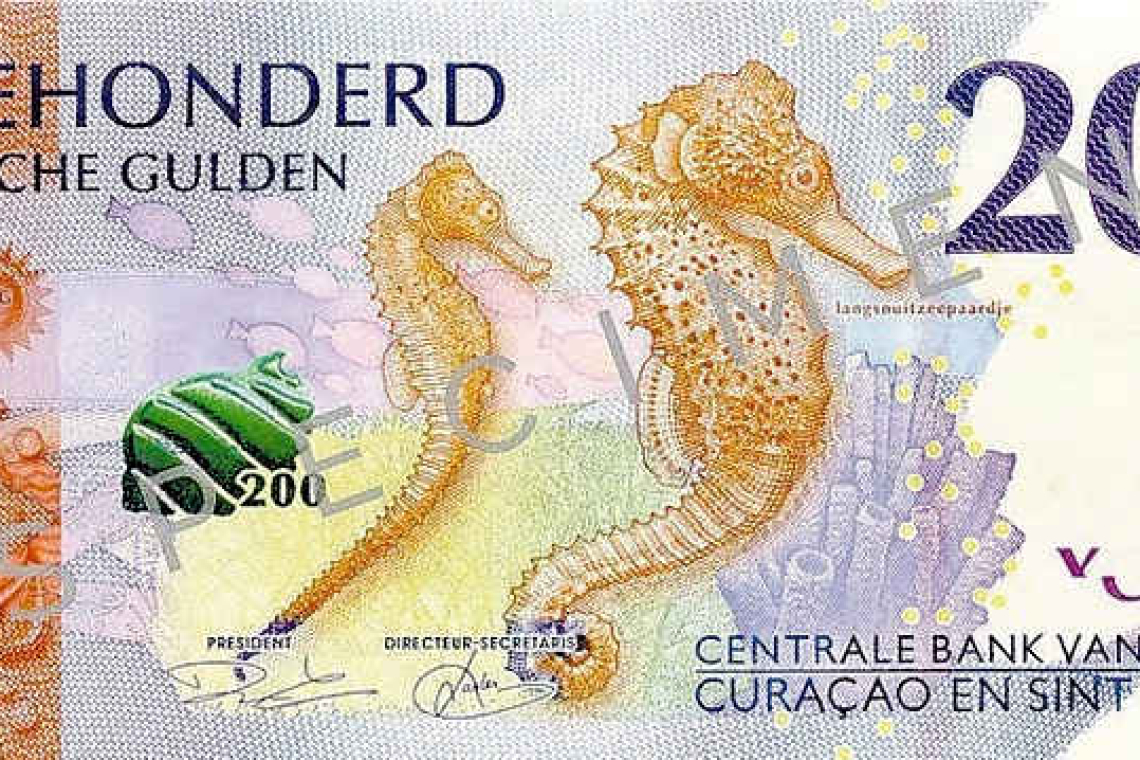 Only Dutch on bills  Caribbean guilder