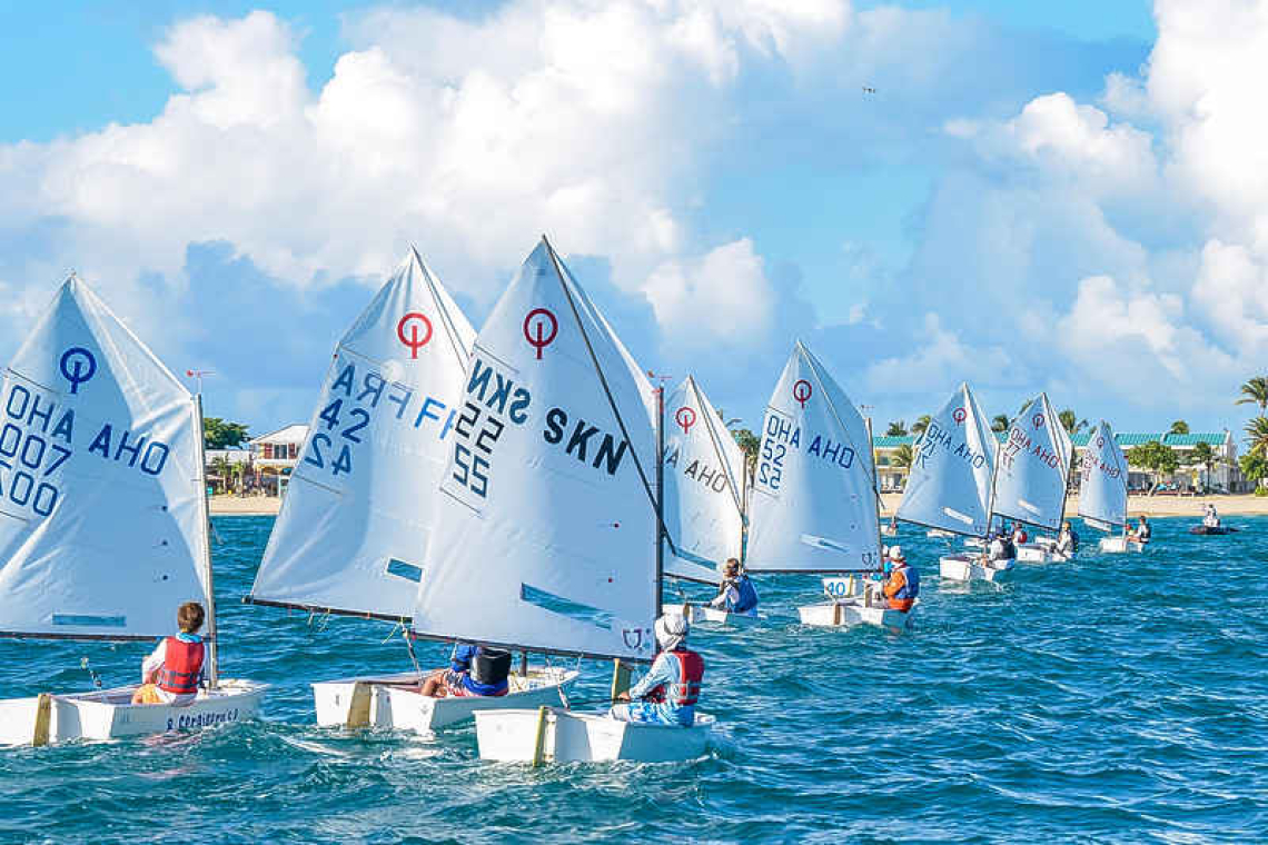 Young Sailors shine in the St. Maarten Budget Marine Optimist Championship